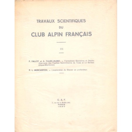 Travaux scientifiques du club alpin français - Alpes-Maritimes